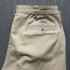 Polo Ralph Lauren Mens Pleated Chino Shorts Tan Khaki Cotton Size 38 8.5 Inseam